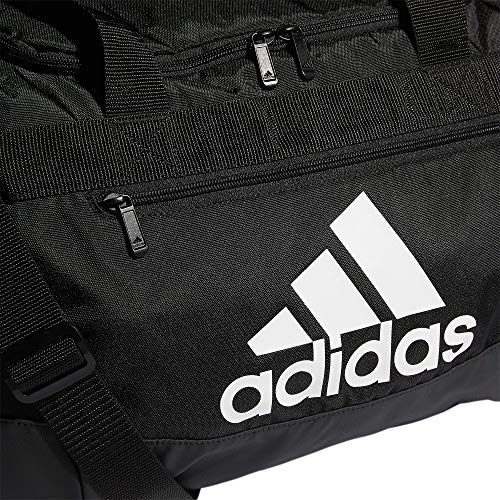 adidas Defender 4 Small Duffel Bag, Black/White, 11.75"x20.5"x11"