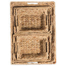 DII Natural Water Hyacinth Storage Basket with Handles, Beige