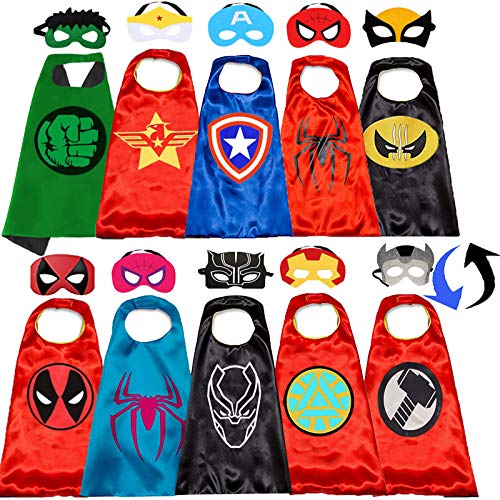 Superhero Capes Set Superhero Double Side Cape and Mask for Kids