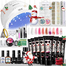 Poly Gel Nail Kit 48W LED Nail Lamp Nail Extension Gel 8 Pcs 0.5oz with Other Basic Poly