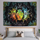 Sun and Moon Tapestry Burning Sun Tapestry Black Colorful Wall Tapestries