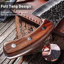 Hand Forged Meat Cleaver 6.3 Inch Kitchen Chef Knife with Leather Sheath and Gift Box