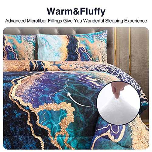 A Nice Night Marble Like Burning Mountain Printed Bedding Set,Retro Style