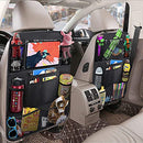 Car Backseat Organizer with 10" Table Holder, 9 Storage Pockets Seat Back Protectors