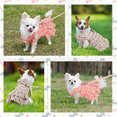 Frienda 2 Pieces Pet Dog Dresses Puppy Skirt with Leash Dog Plaid Dresses