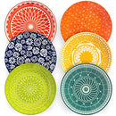 Dinner Plates, Set of 6 Porcelain Plates, 10.5 Inch Diameter