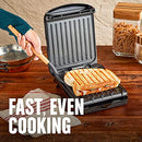 2-Serving Classic Plate Electric Indoor Grill and Panini Press, Black, GRS040B