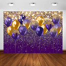Purple and Gold Glitter Backdrop Gold Purple Balloon Party Decorations
