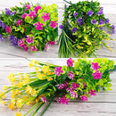 9pcs Artificial Flowers Outdoors, UV Resistant Plastic Flower Plants for Outdoor
