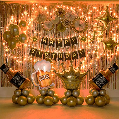 Birthday Party Decoration Gold Background Balloons Set Party Supplies With String