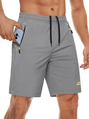 MAGCOMSEN Men's Shorts Quick Dry Athletic Running Shorts with Zipper Pockets for Gym, Workout, Hiking