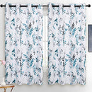 Floral Blackout Curtains for Bedroom Thermal Insulated Curtains 63 Inch Length 2 Panels
