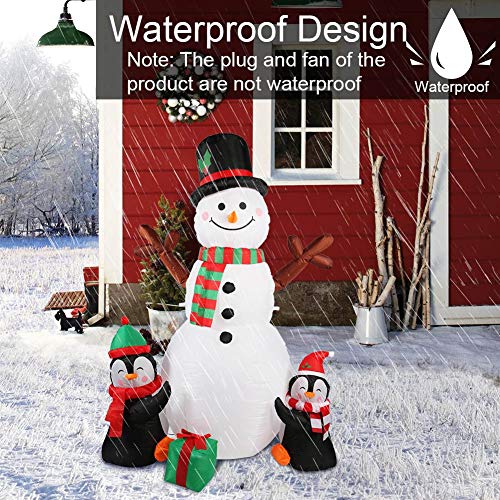 6ft Christmas Inflatables Outdoor Decorations, Blow Up Snowman Penguins