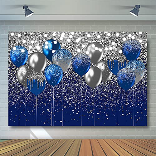 Royal Blue Glitter Backdrop for Birthday  Graduation Photography Background Party