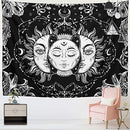 Sun and Moon Tapestry, Burning Sun with Stars Psychedelic Popular Mystic Wall