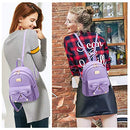 Girls Bowknot Cute Leather Backpack Mini Backpack Purse for Womens Gold Pink