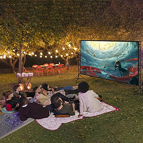 Projector Screen with Stand,150inch Indoor Outdoor Movie Projection Screen