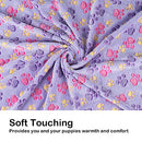 1 Pack 3 Dog Blankets for Small Dogs, Soft Fluffy Paw Print Pattern Fleece Pet Blanket
