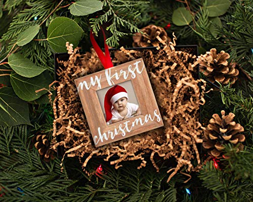 Baby’s First Christmas Wooden Picture Frame Ornament, First Christmas Ornament