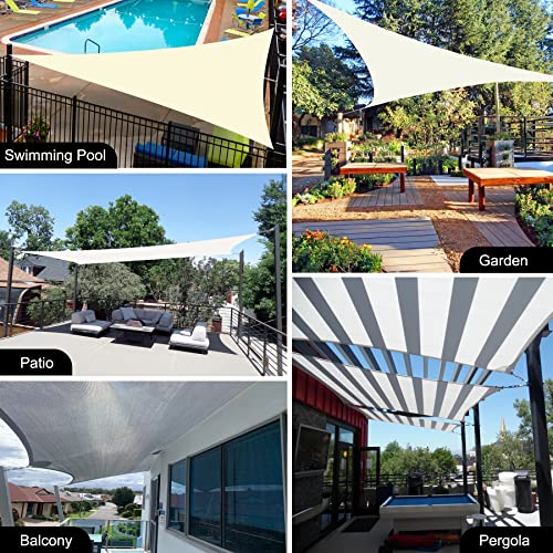 16'x16'Sun Shade Sail Square Sail Shade Canopy for Patio Garden Outdoor Facility and Activities,Terra