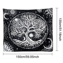 Tree of Life Tapestry Black White- Galaxy Sun and Moon Tapestry- Wall Hanging Decor