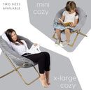 Milliard Cozy Chair/Faux Fur Saucer Chair for Bedroom/X-Large (Grey)