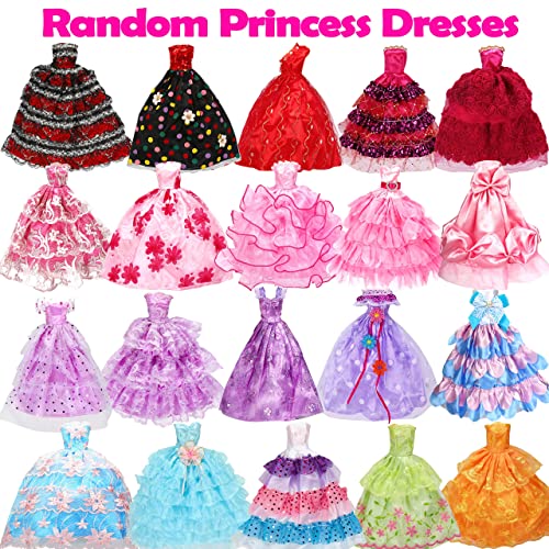 50 Pcs Handmade Doll Clothes and Accessories,5 Wedding Gowns 5 Fashion Dresses