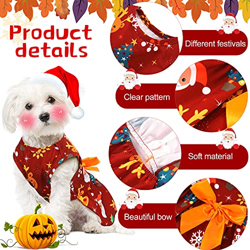 6 Pieces Holiday Dog Dress Cute Halloween Pet Dresses Skirts Christmas Doggie