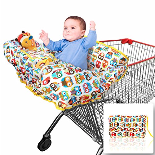 Croc N Frog 2-in-1 Shopping Cart Cover and High Chair Cover for Baby Boy or Girl