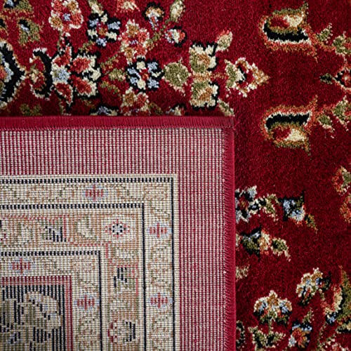 8' x 8' Square Red / Black Traditional Oriental Area Rug