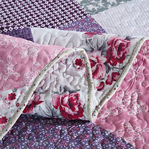 Quilt Set Queen Size - 3 Piece Microfiber Quilts Reversible Bedspreads