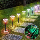UMICKOO Solar Lights Outdoor, Auto Changing Solar Pathway Colorful Bright Glass