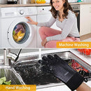 Grilling Gloves, Heat Resistant Gloves BBQ Kitchen Silicone Oven Baking (Black)