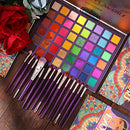 EXOTIC FLAVORS Eyeshadow Palette+15 PCS Eye Brushes Makeup Set 48 Colors