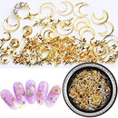 SILPECWEE 6 Boxes 3d Nail Rhinestones And Studs Gold Nail Rivets Set Nail Crystals Clear Nail Jewelry Decorations Manicure Kit With 1Pc Tweezers And Picker Pencil
