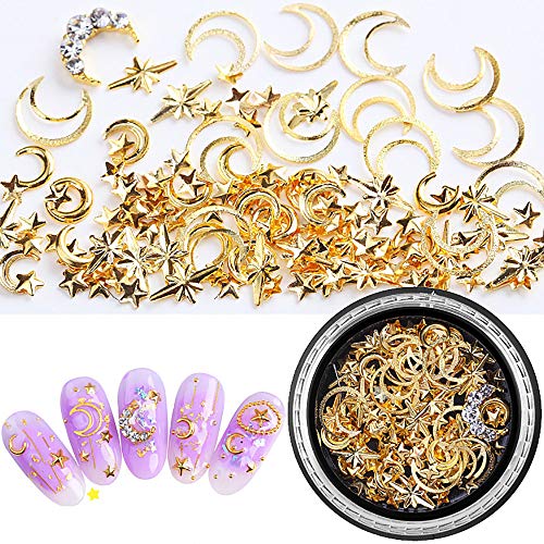 SILPECWEE 6 Boxes 3d Nail Rhinestones And Studs Gold Nail Rivets Set Nail Crystals Clear Nail Jewelry Decorations Manicure Kit With 1Pc Tweezers And Picker Pencil