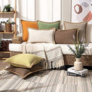 Pack of 2 Farmhouse Throw Pillow Covers Burlap Linen Trimmed Tailored Edges