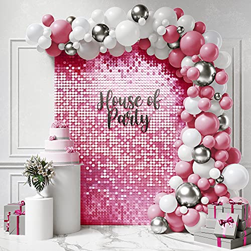 24 Round Sequin Shimmer Wall Backdrop Panels for Party Decorations (Pack of 24)