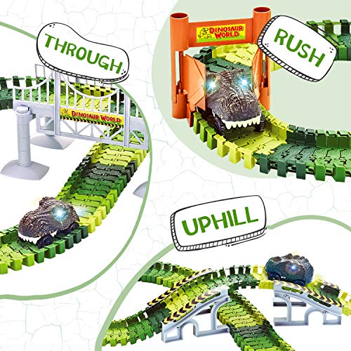 Dinosaur Toys,Create A Dinosaur World Road Race,Flexible Track Playset