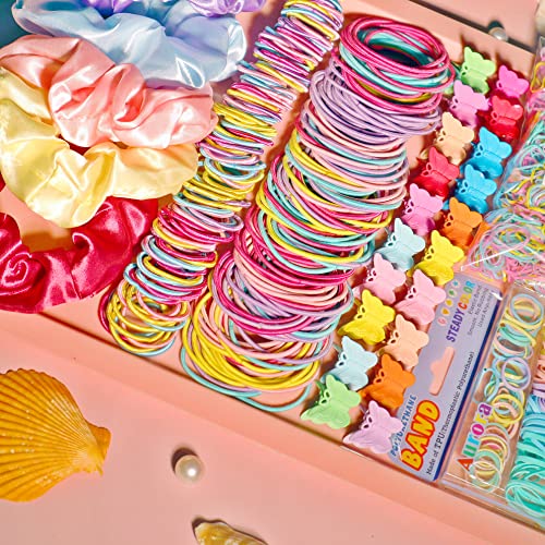 Multicolor Hair Ties For Women Girls,Elastic Ponytail Holders Rubber Band For Thick Hair