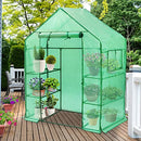 Small Walk in Greenhouse for Outdoors with PE Cover and Roll Up Door