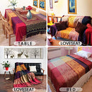 Bohemian Tribal Throws Blankets Colorful Red Blue Covers Couch Furniture Sofa