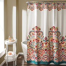 Clara Shower Curtain-Fabric Colorful Boho Paisley Damask Print Design, 72” x 72”,