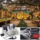 304 LED Curtain String Lights,9.8 x 9.8 ft, 8 Modes Plug Fairy String Light w/ Remote