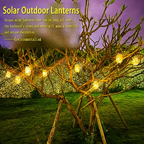 8 Pack Outdoor Solar Lantern 30LED Mason Jar Lights Solar Powered,Waterproof Hanging