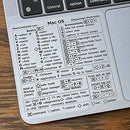 Mac OS Keyboard Shortcuts,Clear Vinyl Sticker, Compatible with 13-16-inch MacBook