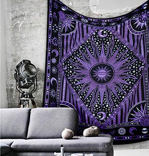 Psychedelic Celestial Sun Moon Tapestry Planet Bohemian Tapestry Wall Hanging Dorm