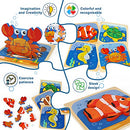 Puzzles for Kids Age 2-4 - 4 Pack Animal Shape Puzzle Montessori Toy for Toddlers