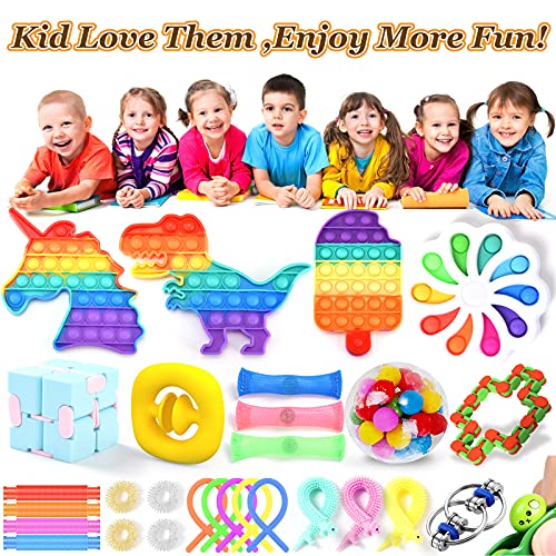 31PCS Fidget Toys Pack Push Bubble Fidget Toy Set for Kids Sensory Stress Relief and Anti-Anxiety Toy Bundles for Adult