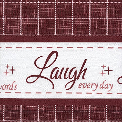 Live, Love, Laugh Window Curtain Tier Pair and Valance Set, Burgundy